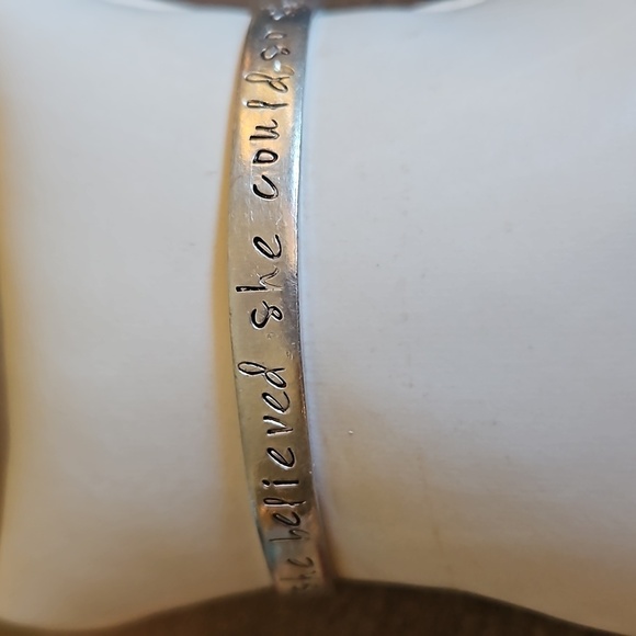 5/$25 Metal "She Believed She Could So She Did" Quote Cuff Bracelet - Picture 2 of 7